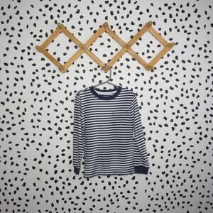 Carter's Navy and White Striped Boys Long Sleeve Pocket Shirt